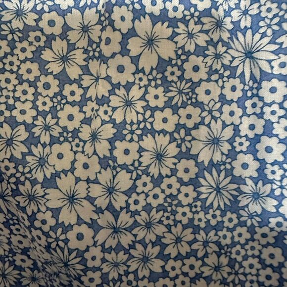 J.Crew Liberty Blue White Floral Smocked Midi Skirt L Cottagecore Boho Coastal - Picture 8 of 14